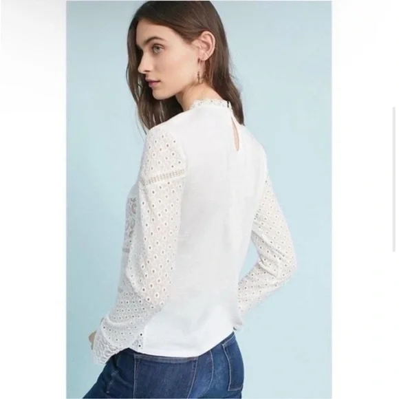 Anthropologie x James Coviello Burnham Lace Top M Cottagecore Boho Festival - Picture 4 of 15